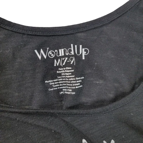 Tunic Tank Top Shirt Junior M 7-9 Dream on Dreamer Sleeveless Scoop Neck Black - Picture 6 of 16